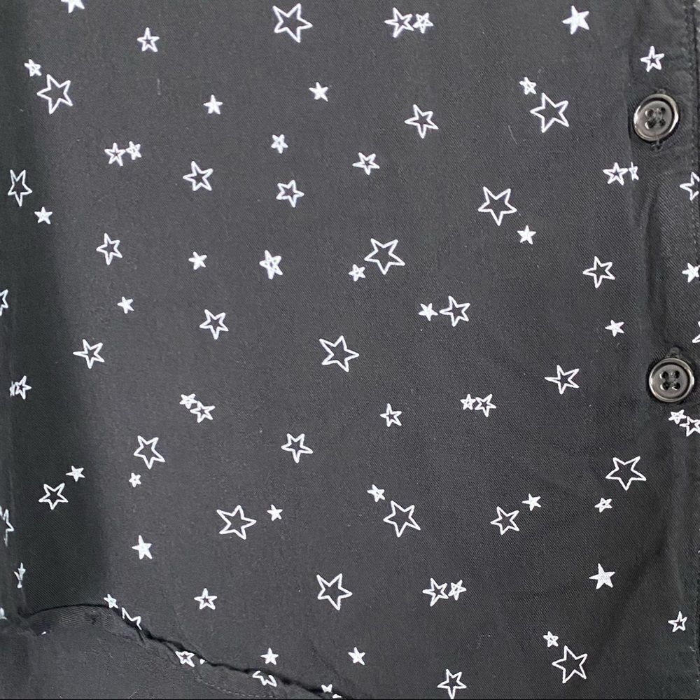 Rails Black & White Star Print Button Up Shirt - image 4